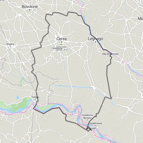 Zemljevid v pomanjšavi "Kolesarska pot okoli Lombardije" kolesarske inspiracije v Lombardia, Italy. Generirano z načrtovalcem kolesarskih poti Tarmacs.app