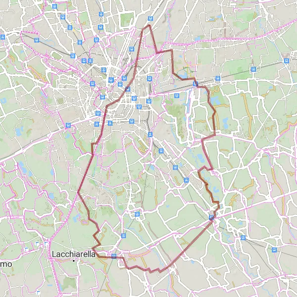 Miniatua del mapa de inspiración ciclista "Ruta de Grava Milan-Sesto San Giovanni" en Lombardia, Italy. Generado por Tarmacs.app planificador de rutas ciclistas