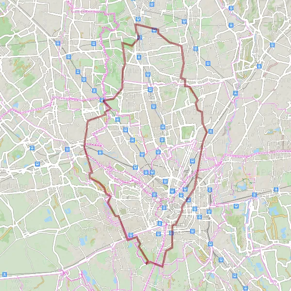 Miniaturní mapa "Gravel Route Around Seveso and Arese" inspirace pro cyklisty v oblasti Lombardia, Italy. Vytvořeno pomocí plánovače tras Tarmacs.app