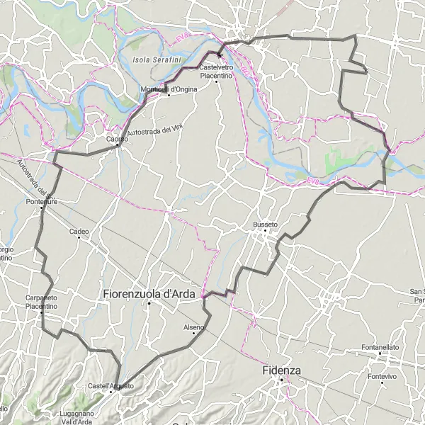 Karten-Miniaturansicht der Radinspiration "Kultur und Natur auf 124 km" in Lombardia, Italy. Erstellt vom Tarmacs.app-Routenplaner für Radtouren