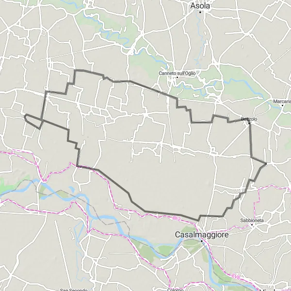 Map miniature of "Tranquil Countryside" cycling inspiration in Lombardia, Italy. Generated by Tarmacs.app cycling route planner