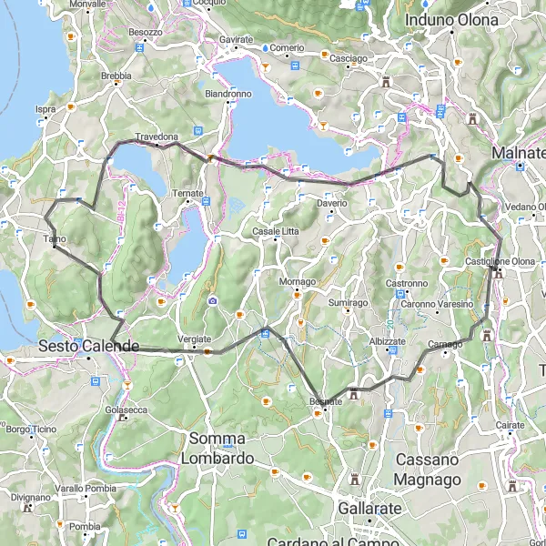 Miniature de la carte de l'inspiration cycliste "À la découverte de la nature lombarde" dans la Lombardia, Italy. Générée par le planificateur d'itinéraire cycliste Tarmacs.app