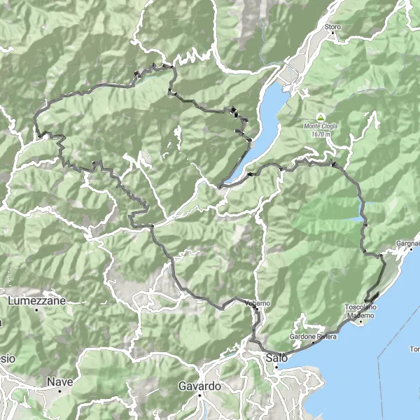 Miniatura mapy "Trasa Road Toscolano Maderno - Gaino" - trasy rowerowej w Lombardia, Italy. Wygenerowane przez planer tras rowerowych Tarmacs.app