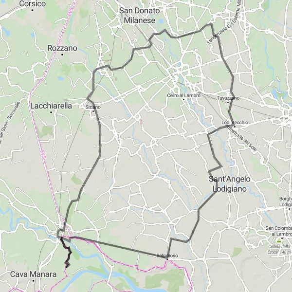 Miniature de la carte de l'inspiration cycliste "Parcours des châteaux de Lombardie" dans la Lombardia, Italy. Générée par le planificateur d'itinéraire cycliste Tarmacs.app