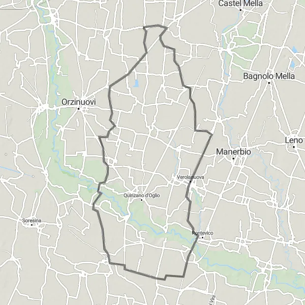 Miniatura della mappa di ispirazione al ciclismo "Giro dei Borghi Lombardi" nella regione di Lombardia, Italy. Generata da Tarmacs.app, pianificatore di rotte ciclistiche