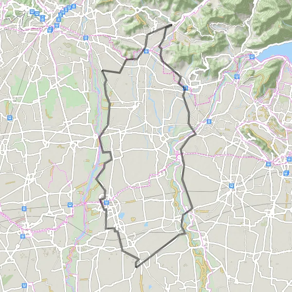 Miniatuurkaart van de fietsinspiratie "Rondje door de Lombardiaanse heuvels" in Lombardia, Italy. Gemaakt door de Tarmacs.app fietsrouteplanner