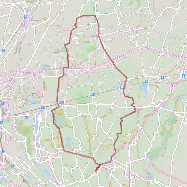 Miniatua del mapa de inspiración ciclista "Ruta de Grava Pantigliate - Pioltello - Gorgonzola - Paullo" en Lombardia, Italy. Generado por Tarmacs.app planificador de rutas ciclistas