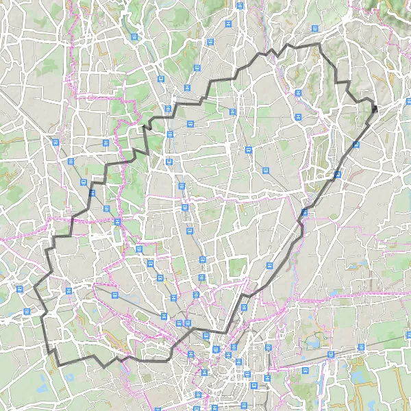 Karten-Miniaturansicht der Radinspiration "Monza und zurück" in Lombardia, Italy. Erstellt vom Tarmacs.app-Routenplaner für Radtouren