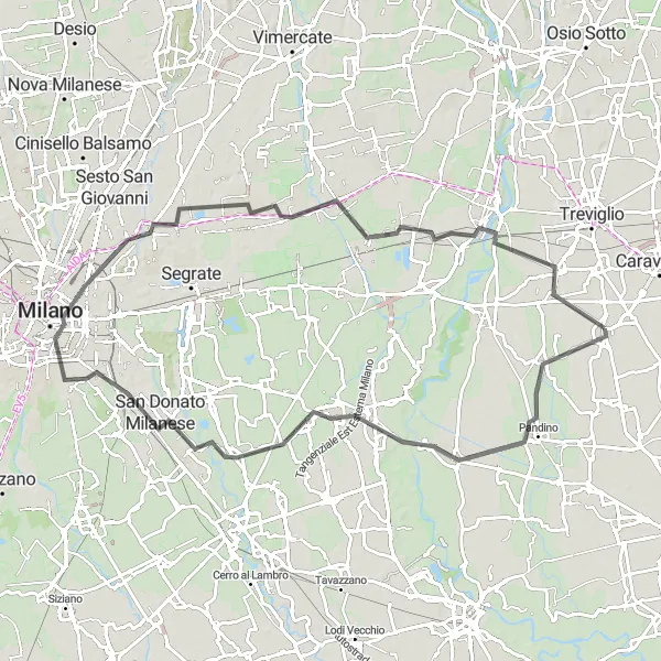 Miniatura mapy "Trasa do Mediolanu" - trasy rowerowej w Lombardia, Italy. Wygenerowane przez planer tras rowerowych Tarmacs.app
