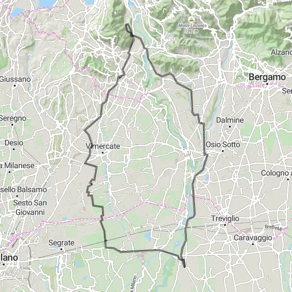 Miniatura mapy "Zawieruszona Trasa przez Dolinę Addy" - trasy rowerowej w Lombardia, Italy. Wygenerowane przez planer tras rowerowych Tarmacs.app