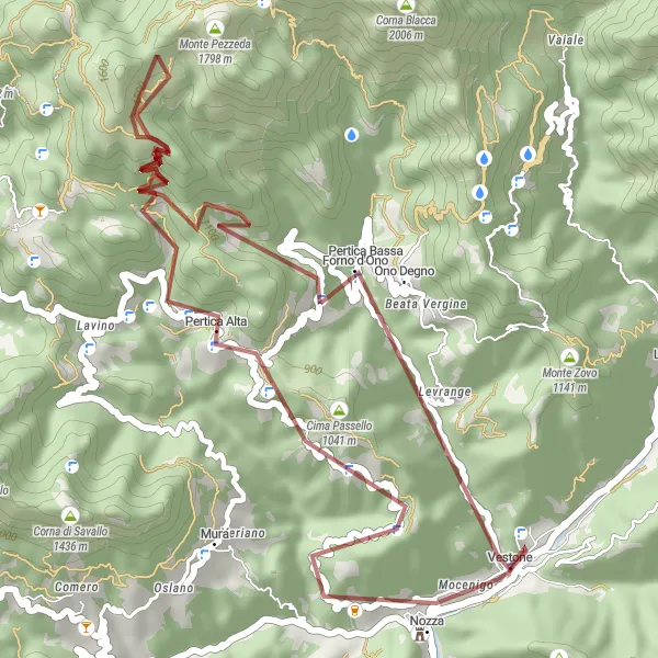 Miniaturní mapa "Gravel Kolem Vestone" inspirace pro cyklisty v oblasti Lombardia, Italy. Vytvořeno pomocí plánovače tras Tarmacs.app