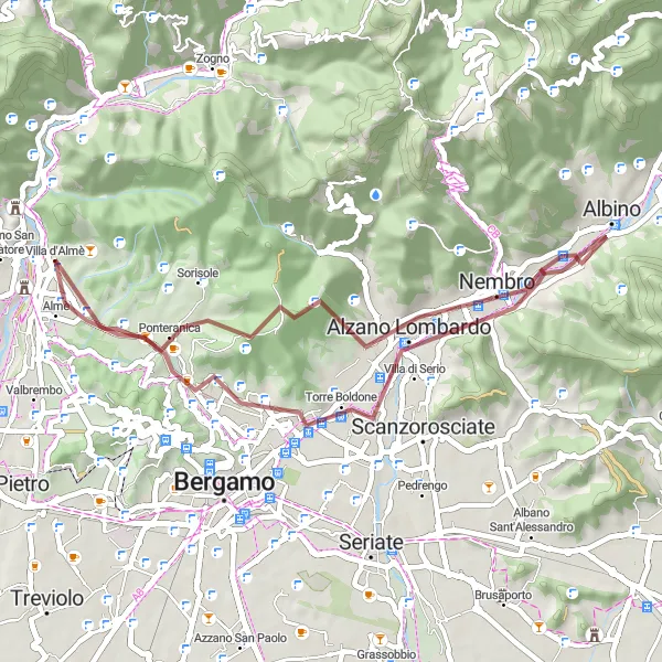 Miniatuurkaart van de fietsinspiratie "Alpenuitdaging" in Lombardia, Italy. Gemaakt door de Tarmacs.app fietsrouteplanner