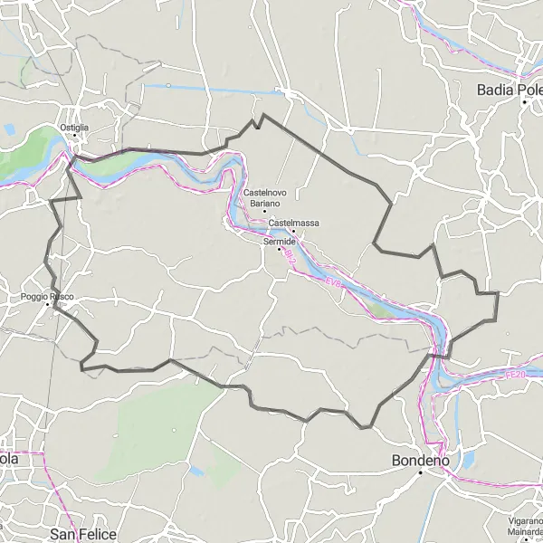 Zemljevid v pomanjšavi "Raznolika kolesarska tura v bližini Villa Poma" kolesarske inspiracije v Lombardia, Italy. Generirano z načrtovalcem kolesarskih poti Tarmacs.app