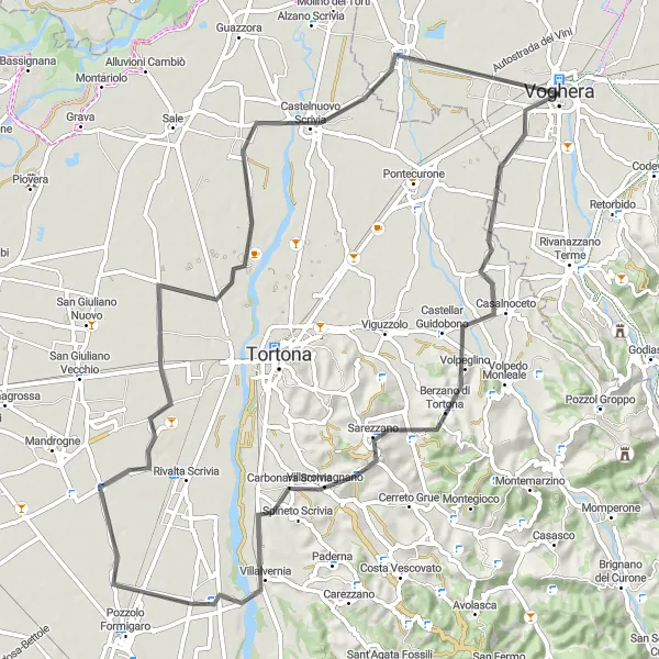Miniaturní mapa "Cyklistická trasa kolem Monte Grande a Monte Bosso" inspirace pro cyklisty v oblasti Lombardia, Italy. Vytvořeno pomocí plánovače tras Tarmacs.app