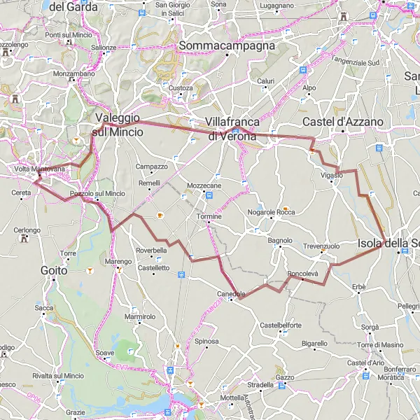 Miniatuurkaart van de fietsinspiratie "Avontuurlijke gravelrit in Lombardije" in Lombardia, Italy. Gemaakt door de Tarmacs.app fietsrouteplanner