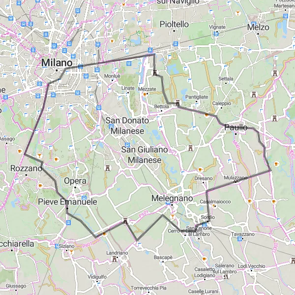 Miniatua del mapa de inspiración ciclista "Ruta de los Pueblos de Lombardía" en Lombardia, Italy. Generado por Tarmacs.app planificador de rutas ciclistas