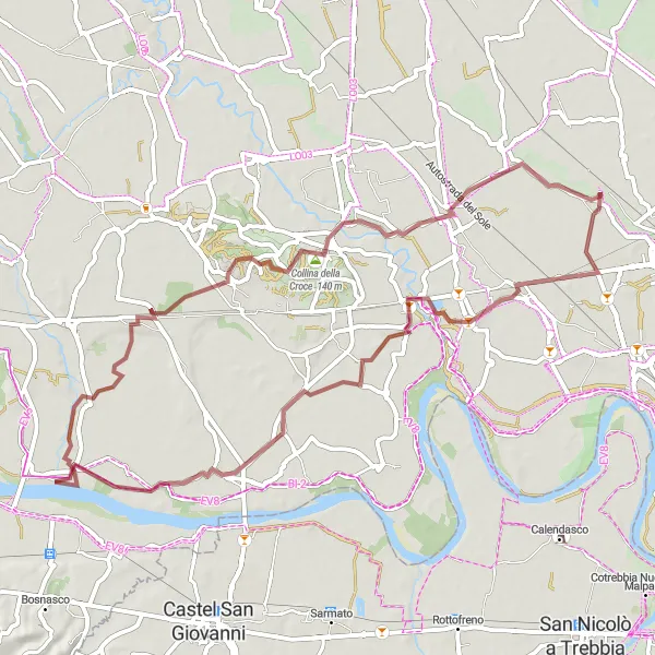 Kartminiatyr av "Grusvägar i området kring Zorlesco" cykelinspiration i Lombardia, Italy. Genererad av Tarmacs.app cykelruttplanerare