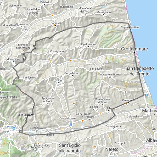 Miniatura mapy "Trasa rowerowa Torrione della battaglia II" - trasy rowerowej w Marche, Italy. Wygenerowane przez planer tras rowerowych Tarmacs.app