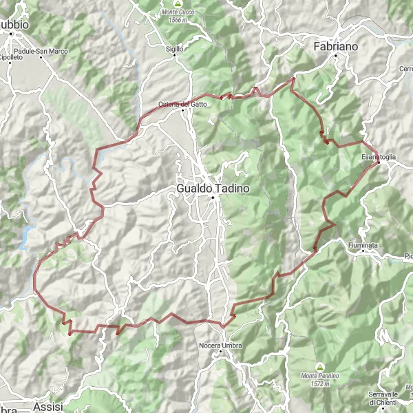 Miniatura mapy "Trasa rowerowa Monte dei Cani" - trasy rowerowej w Marche, Italy. Wygenerowane przez planer tras rowerowych Tarmacs.app