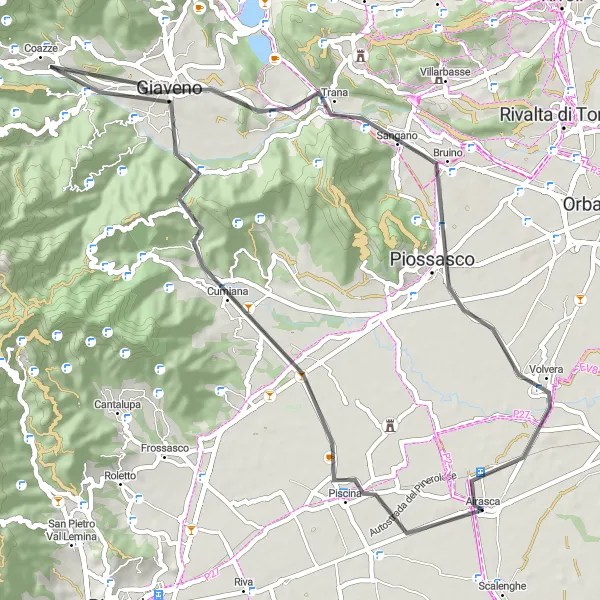 Karten-Miniaturansicht der Radinspiration "Gipfelbezwingende Radtour zu Monte Cuneo" in Piemonte, Italy. Erstellt vom Tarmacs.app-Routenplaner für Radtouren