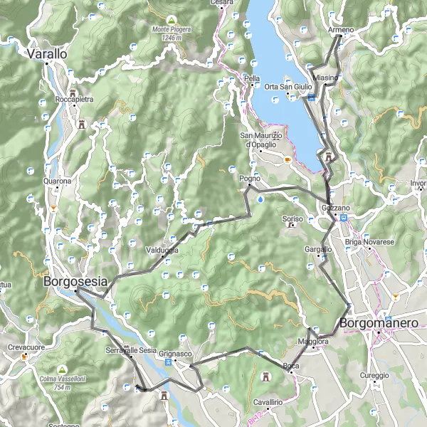 Karten-Miniaturansicht der Radinspiration "Rundtour durch hügelige Landschaft um den Lago d'Orta" in Piemonte, Italy. Erstellt vom Tarmacs.app-Routenplaner für Radtouren