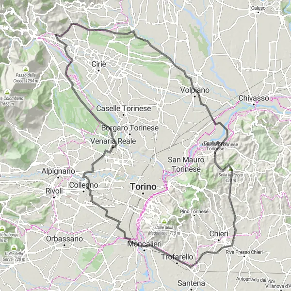 Miniatura della mappa di ispirazione al ciclismo "Esplorazione in Bicicletta nei Dintorni di Balangero" nella regione di Piemonte, Italy. Generata da Tarmacs.app, pianificatore di rotte ciclistiche