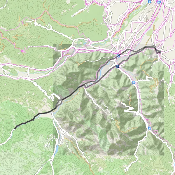 Map miniature of "Boves to Borgo San Dalmazzo Loop" cycling inspiration in Piemonte, Italy. Generated by Tarmacs.app cycling route planner