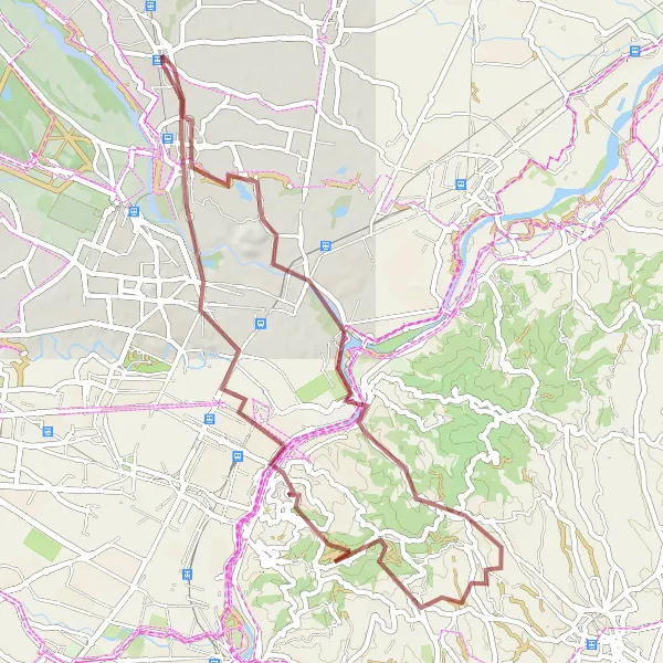 Miniaturní mapa "Gravelová cesta kolem Turína" inspirace pro cyklisty v oblasti Piemonte, Italy. Vytvořeno pomocí plánovače tras Tarmacs.app