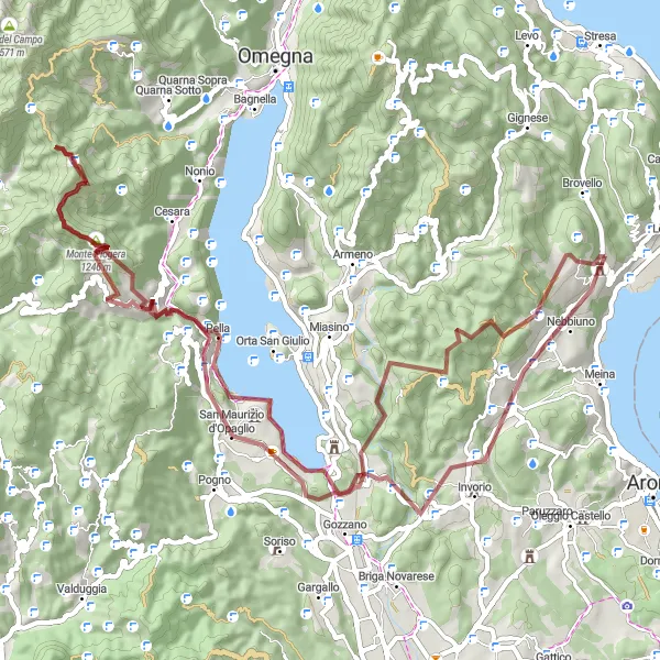 Kartminiatyr av "Lesa till Lesa Grusväg" cykelinspiration i Piemonte, Italy. Genererad av Tarmacs.app cykelruttplanerare