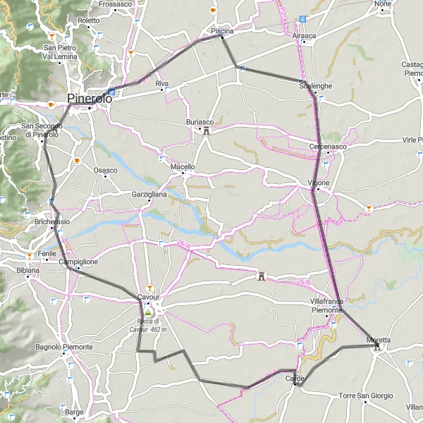 Karten-Miniaturansicht der Radinspiration "Kulinarische Fahrradtour von Moretta nach Vigone" in Piemonte, Italy. Erstellt vom Tarmacs.app-Routenplaner für Radtouren