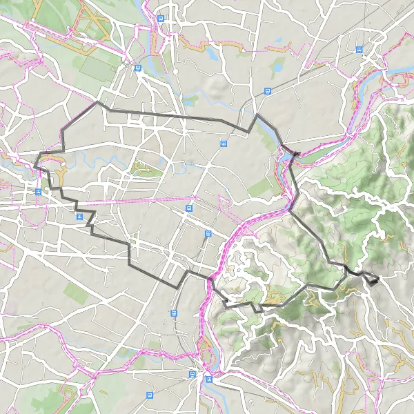 Miniaturekort af cykelinspirationen "Pino Torinese til Mongreno Road Route" i Piemonte, Italy. Genereret af Tarmacs.app cykelruteplanlægger