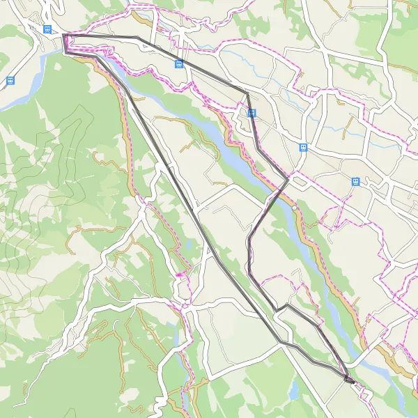 Map miniature of "Robassomero Scenic Road Route" cycling inspiration in Piemonte, Italy. Generated by Tarmacs.app cycling route planner