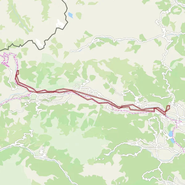 Miniatura della mappa di ispirazione al ciclismo "Giro delle Valli di Susa" nella regione di Piemonte, Italy. Generata da Tarmacs.app, pianificatore di rotte ciclistiche