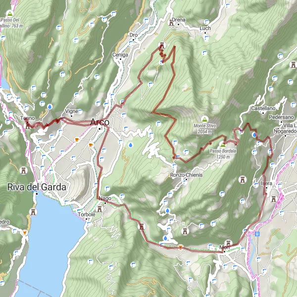 Miniatuurkaart van de fietsinspiratie "Avontuurlijke gravelrit door de natuur" in Provincia Autonoma di Trento, Italy. Gemaakt door de Tarmacs.app fietsrouteplanner