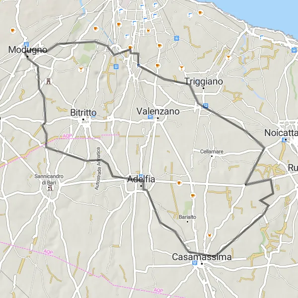 Miniatura della mappa di ispirazione al ciclismo "Il Giro di Ceglie del Campo e dintorni" nella regione di Puglia, Italy. Generata da Tarmacs.app, pianificatore di rotte ciclistiche
