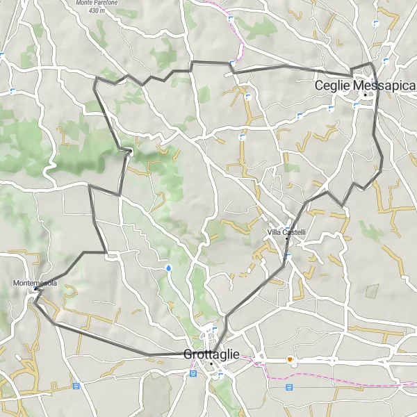 Map miniature of "The Coastal Loop" cycling inspiration in Puglia, Italy. Generated by Tarmacs.app cycling route planner