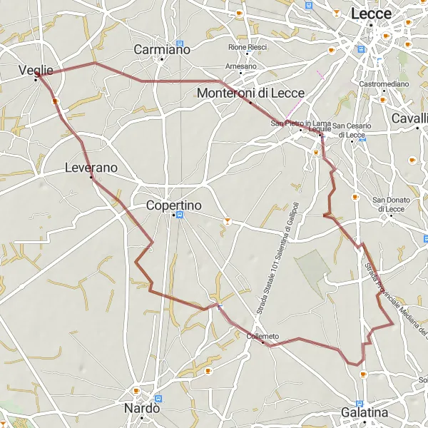 Map miniature of "Exploring Santa Barbara by Bike" cycling inspiration in Puglia, Italy. Generated by Tarmacs.app cycling route planner