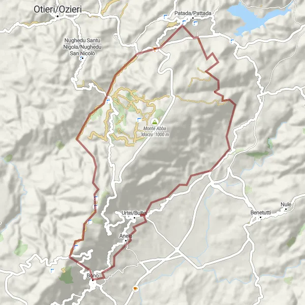 Miniatura della mappa di ispirazione al ciclismo "Gravel tra le montagne di San Gavino" nella regione di Sardegna, Italy. Generata da Tarmacs.app, pianificatore di rotte ciclistiche