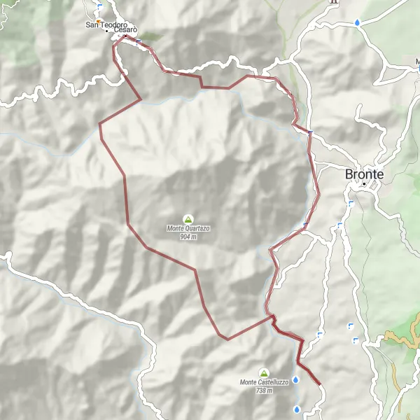 Map miniature of "Gravel Adventure" cycling inspiration in Sicilia, Italy. Generated by Tarmacs.app cycling route planner