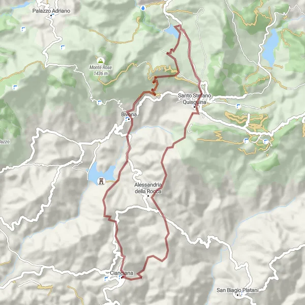 Miniatura della mappa di ispirazione al ciclismo "Esplorazione Rustica in Mountain Bike" nella regione di Sicilia, Italy. Generata da Tarmacs.app, pianificatore di rotte ciclistiche