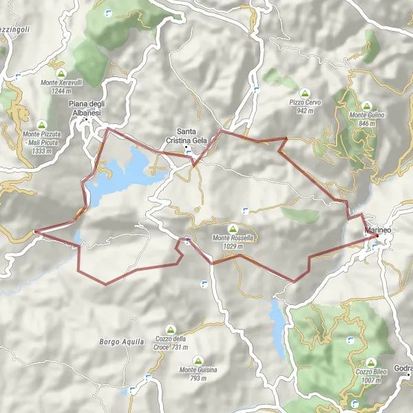 Miniatura della mappa di ispirazione al ciclismo "Esplora la bellezza naturale in bicicletta" nella regione di Sicilia, Italy. Generata da Tarmacs.app, pianificatore di rotte ciclistiche