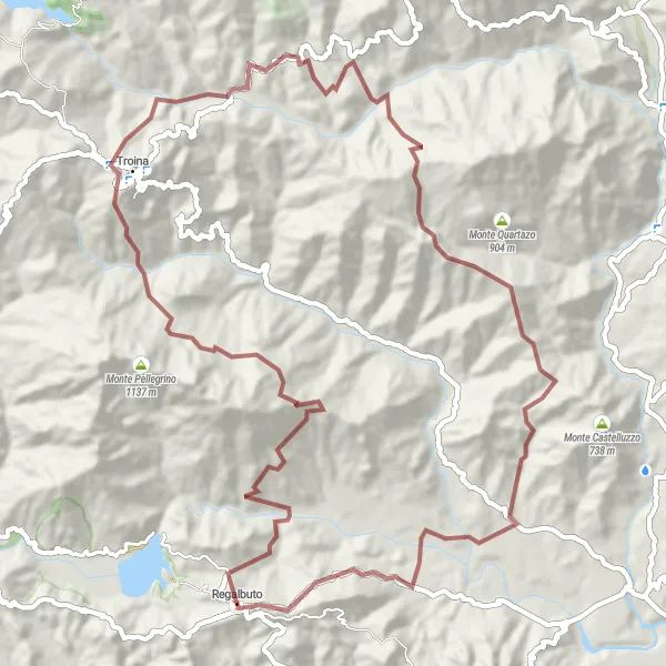 Map miniature of "Sicilian Gravel Adventure" cycling inspiration in Sicilia, Italy. Generated by Tarmacs.app cycling route planner