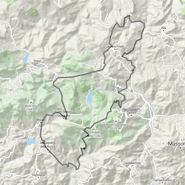 Map miniature of "Ultimate Sicilian Adventure" cycling inspiration in Sicilia, Italy. Generated by Tarmacs.app cycling route planner