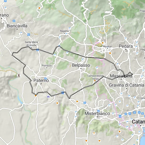 Map miniature of "Discover the Cultural Treasures of Sicily" cycling inspiration in Sicilia, Italy. Generated by Tarmacs.app cycling route planner