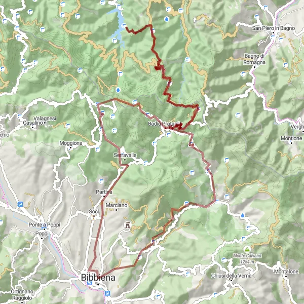 Miniaturní mapa "Gravelová cesta na Monte Moricciona" inspirace pro cyklisty v oblasti Toscana, Italy. Vytvořeno pomocí plánovače tras Tarmacs.app