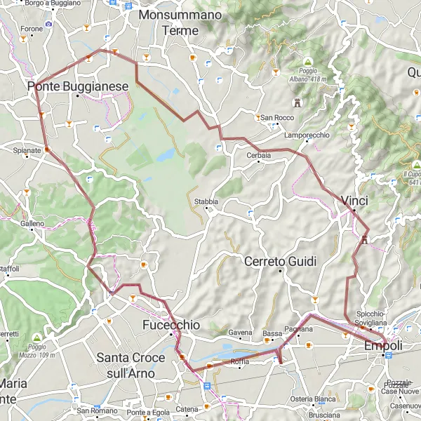 Miniatura mapy "Przejażdżka do Isola" - trasy rowerowej w Toscana, Italy. Wygenerowane przez planer tras rowerowych Tarmacs.app