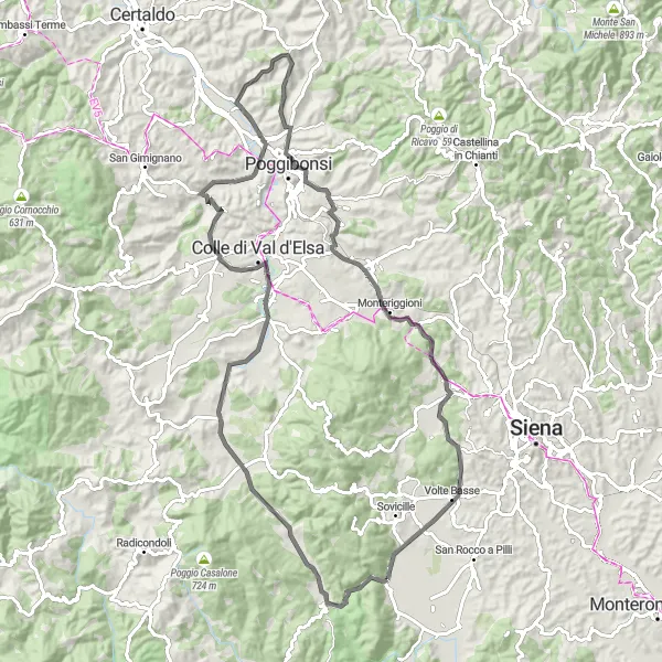 Miniatuurkaart van de fietsinspiratie "Scenic roadtrip naar Sant'Appiano" in Toscana, Italy. Gemaakt door de Tarmacs.app fietsrouteplanner