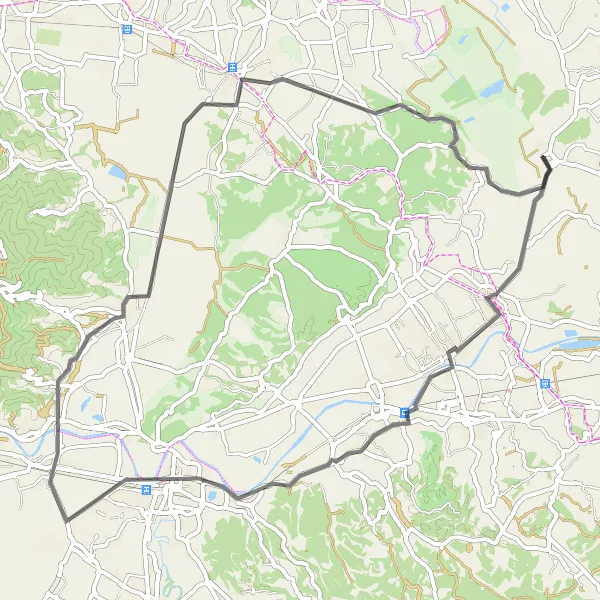 Map miniature of "San Romano Loop: A Road Cycling Delight" cycling inspiration in Toscana, Italy. Generated by Tarmacs.app cycling route planner