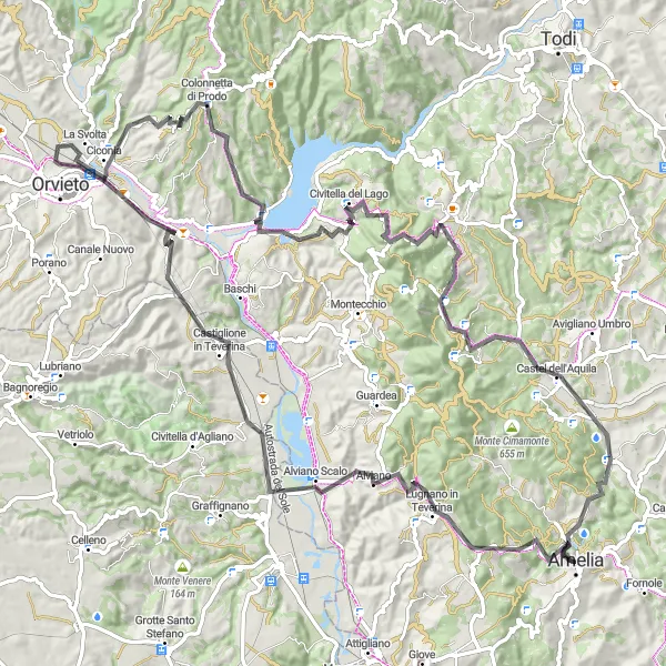 Map miniature of "Magnificent Umbrian Road Cycling" cycling inspiration in Umbria, Italy. Generated by Tarmacs.app cycling route planner