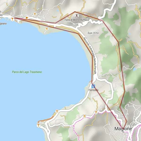 Miniatura della mappa di ispirazione al ciclismo "Montecolognola Loop" nella regione di Umbria, Italy. Generata da Tarmacs.app, pianificatore di rotte ciclistiche